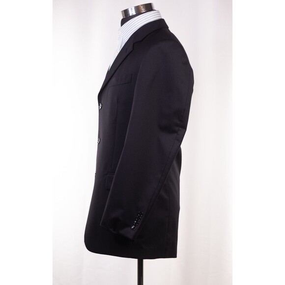 Jones New York 37R Black Solid Wool Three Button Sport Coat Blazer Jacket - Picture 4 of 13